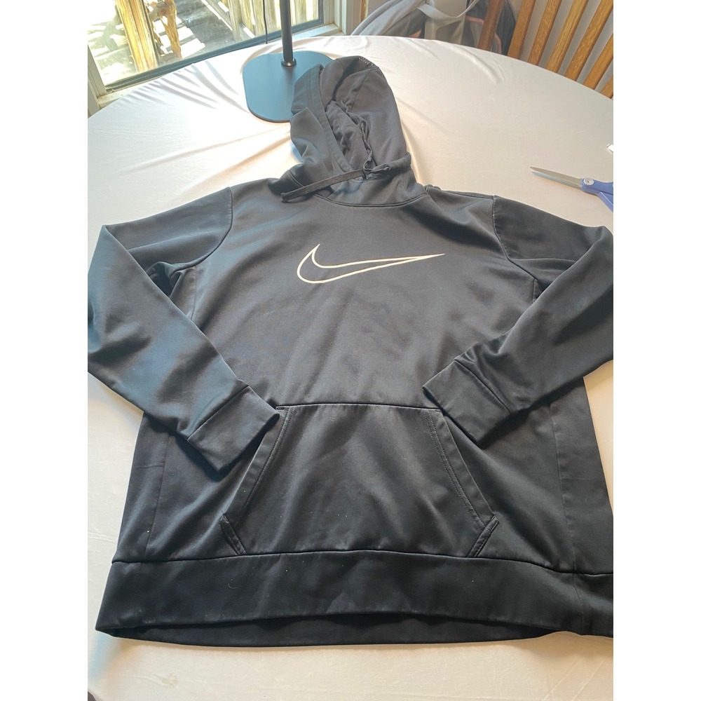 Nike Mens Dri-FIT Hoodie Black Swoosh Just Do It Graphic Pullover 888758-011 L
